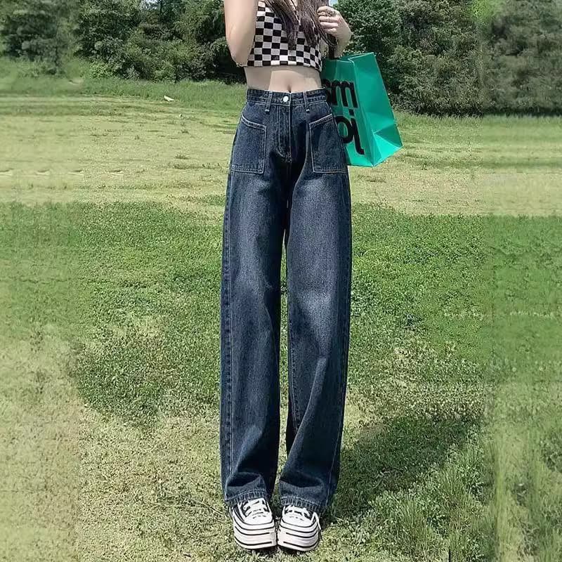 ストレートデニム すっきりシルエットハイウエストデニム