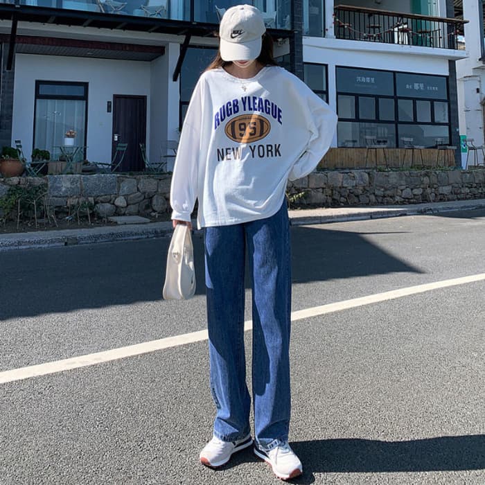 ゆったりシルエットストレートデニム