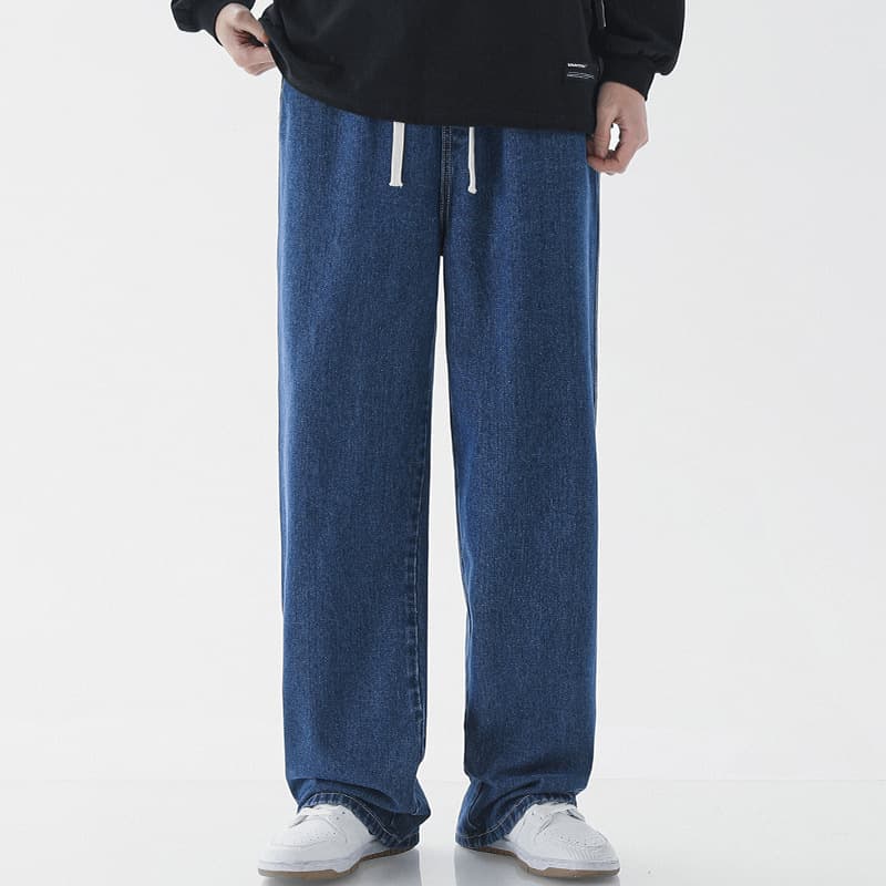リラックスストレートデニム ロング丈パンツ