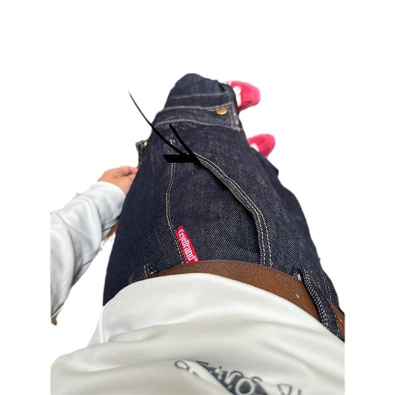 ゆったりカーゴストレートデニム