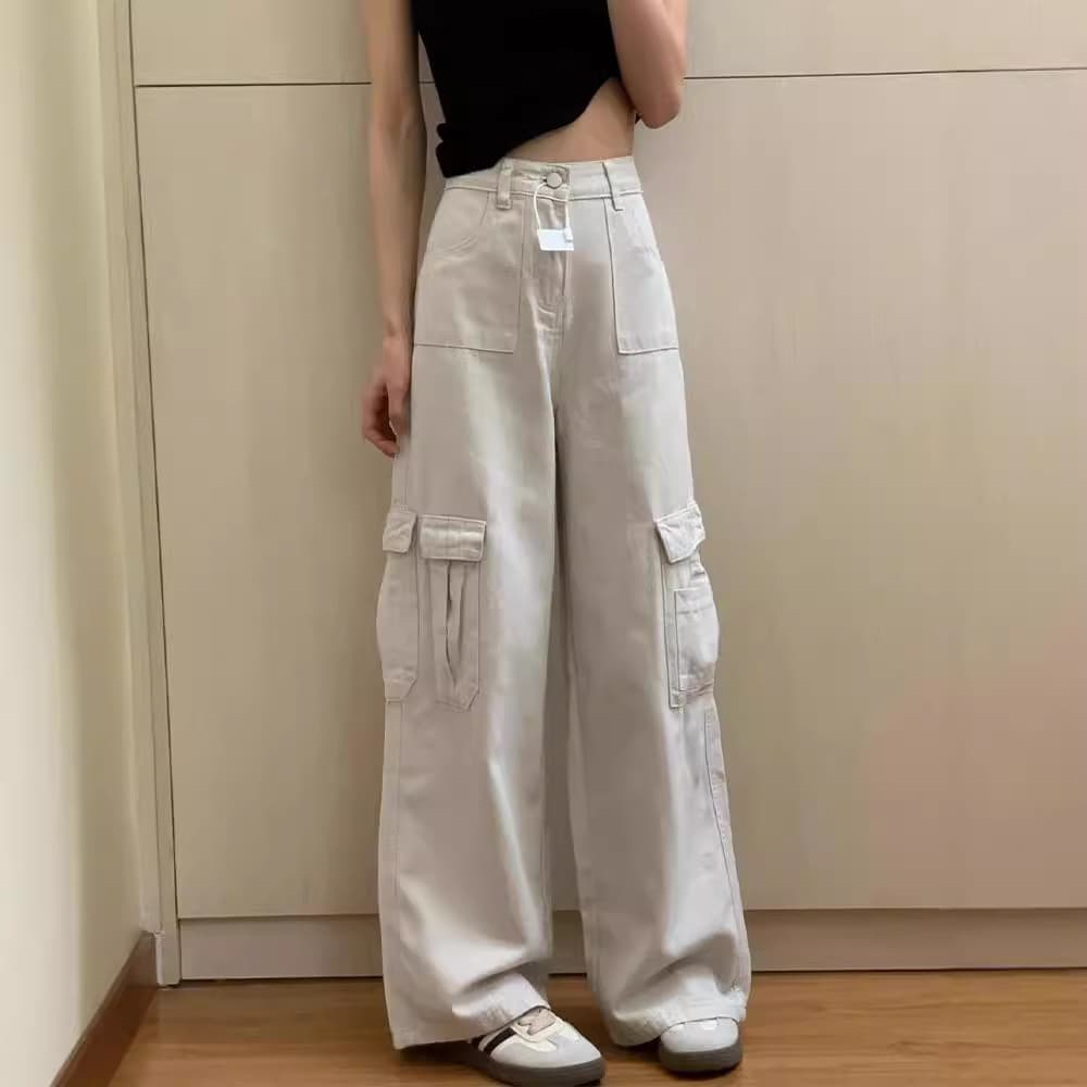 ストレートデニム ゆったりカーゴワイドデニム