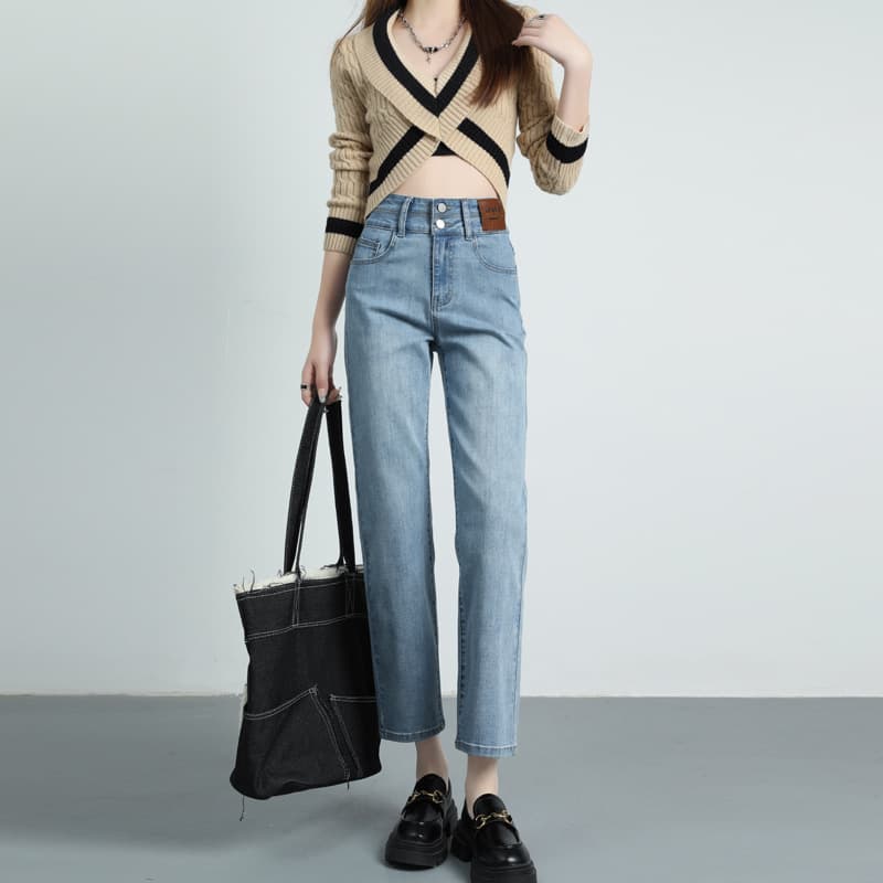 ハイウエストストレートデニム