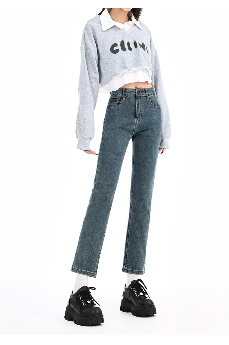 ハイライズストレートデニムパンツ