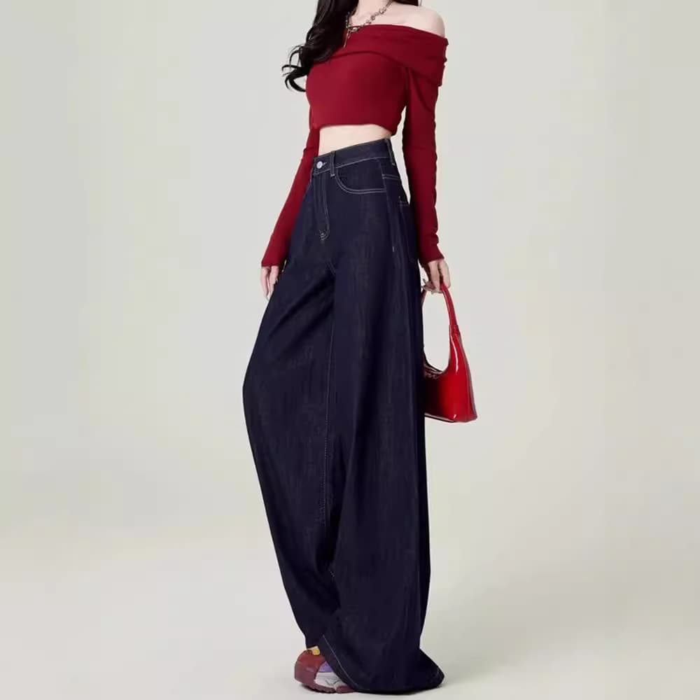 ストレートデニム ストレートロングシルエット バギーデニムパンツ