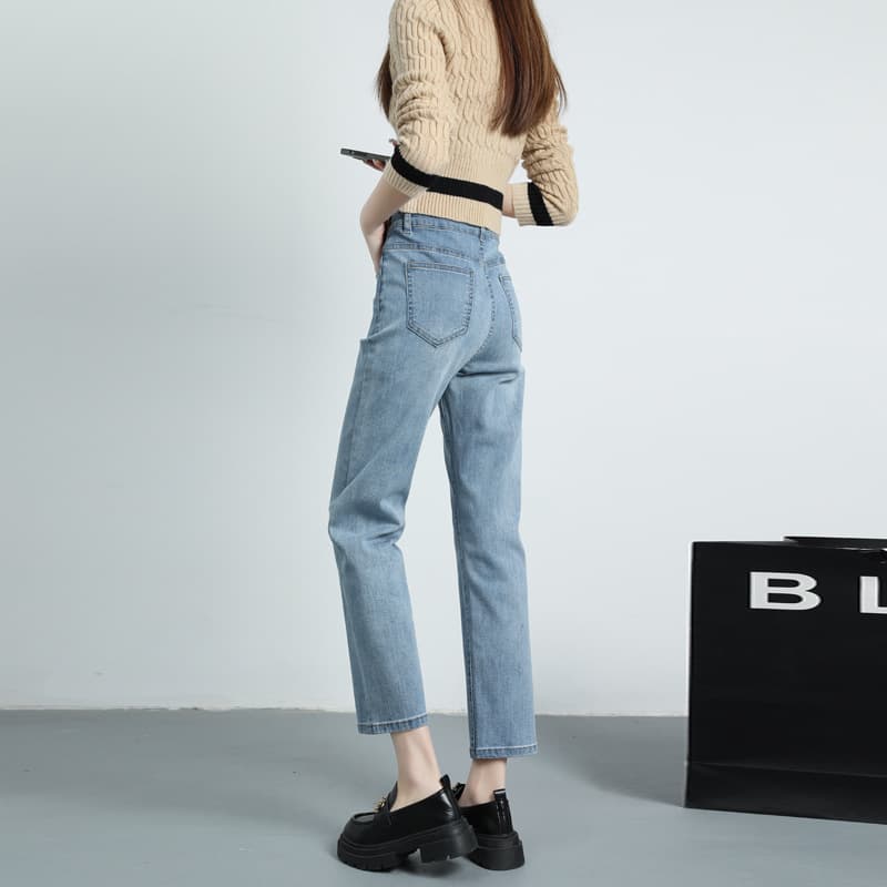 ハイウエストストレートデニム
