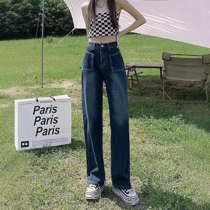 ストレートデニム すっきりシルエットハイウエストデニム