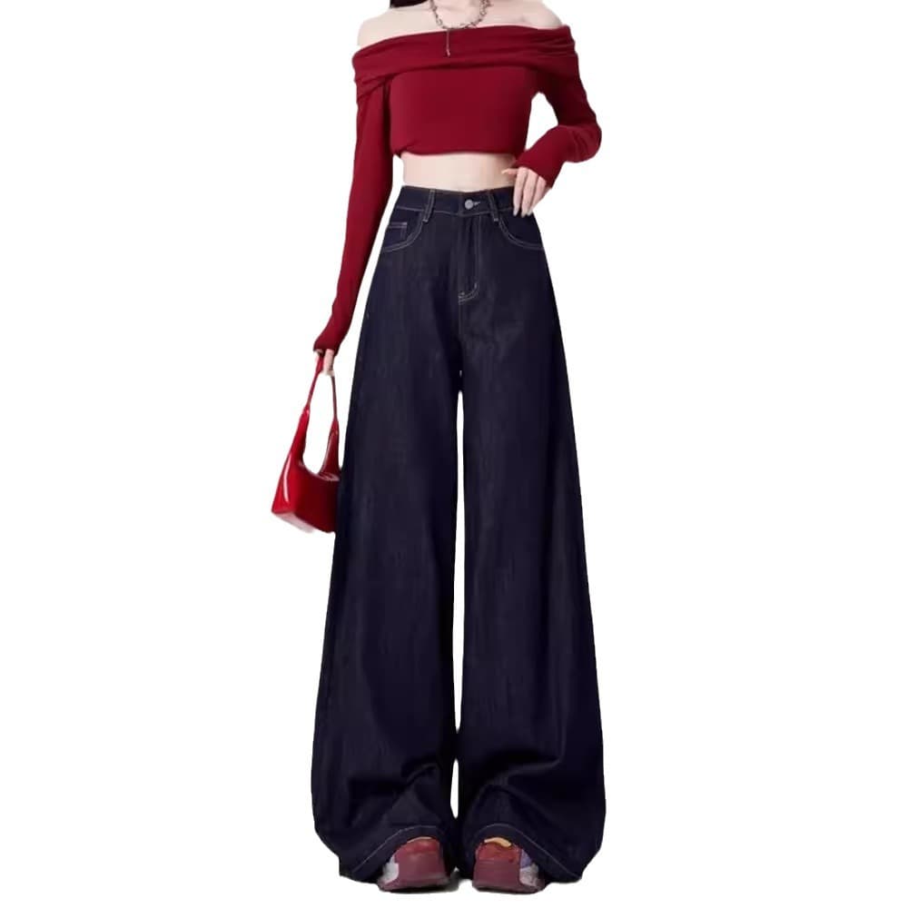 ストレートデニム ストレートロングシルエット バギーデニムパンツ