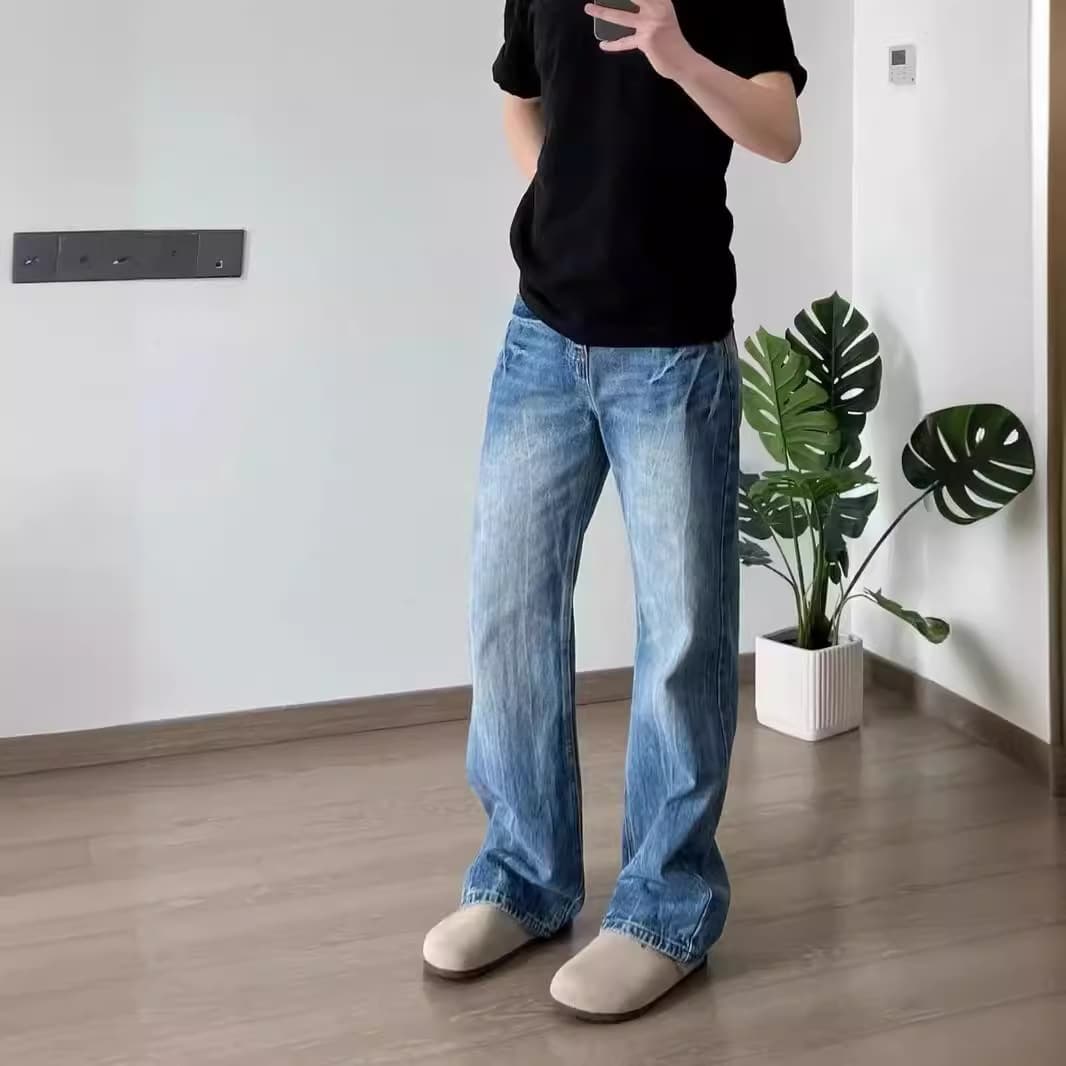 ストレートデニム ゆったりシルエット デニムパンツ