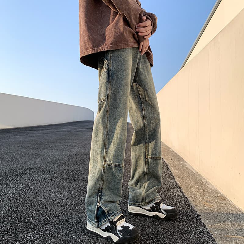 ストレートデニム ゆったりストレートワークデニム