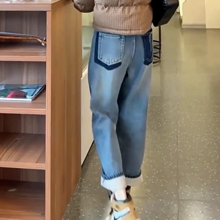 ストレートデニム ゆったりワイド デニムパンツ