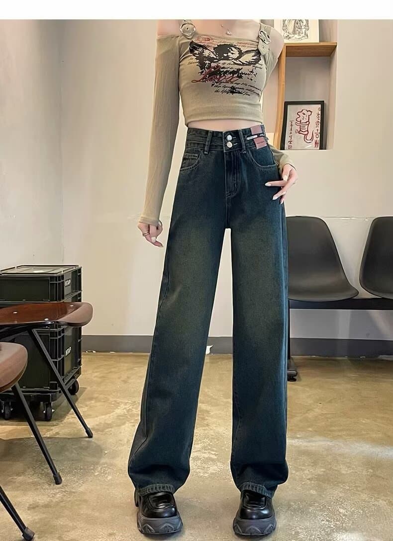 シンプル美脚ストレートデニム