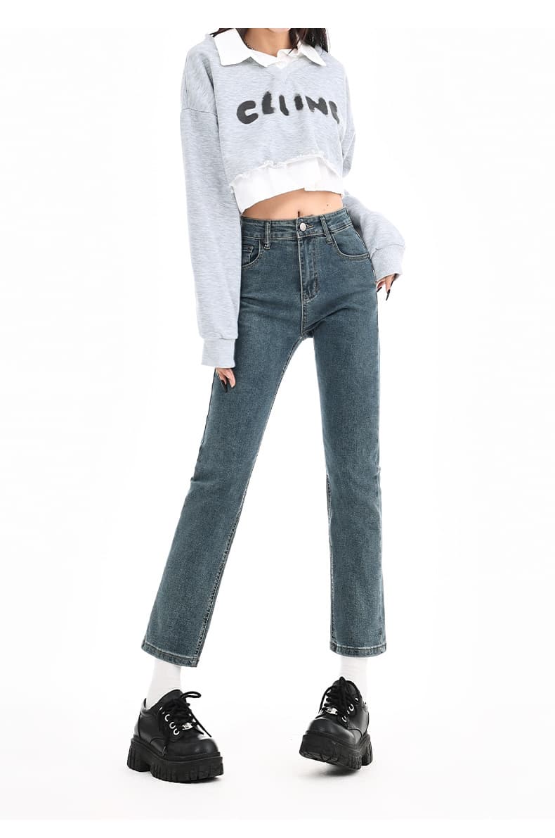 ハイライズストレートデニムパンツ