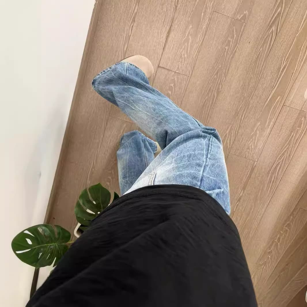 ストレートデニム ゆったりシルエット デニムパンツ