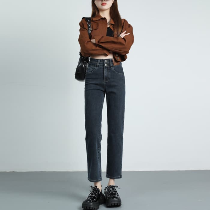 ハイウエストストレートデニム
