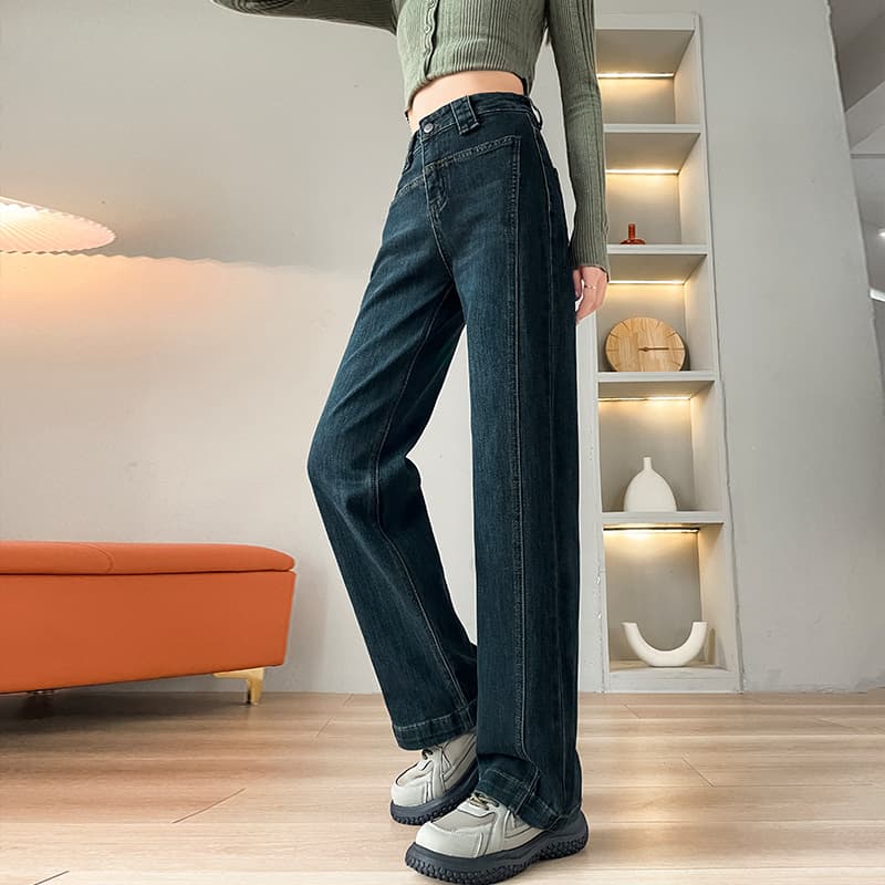 ハイウエストストレートデニムパンツ