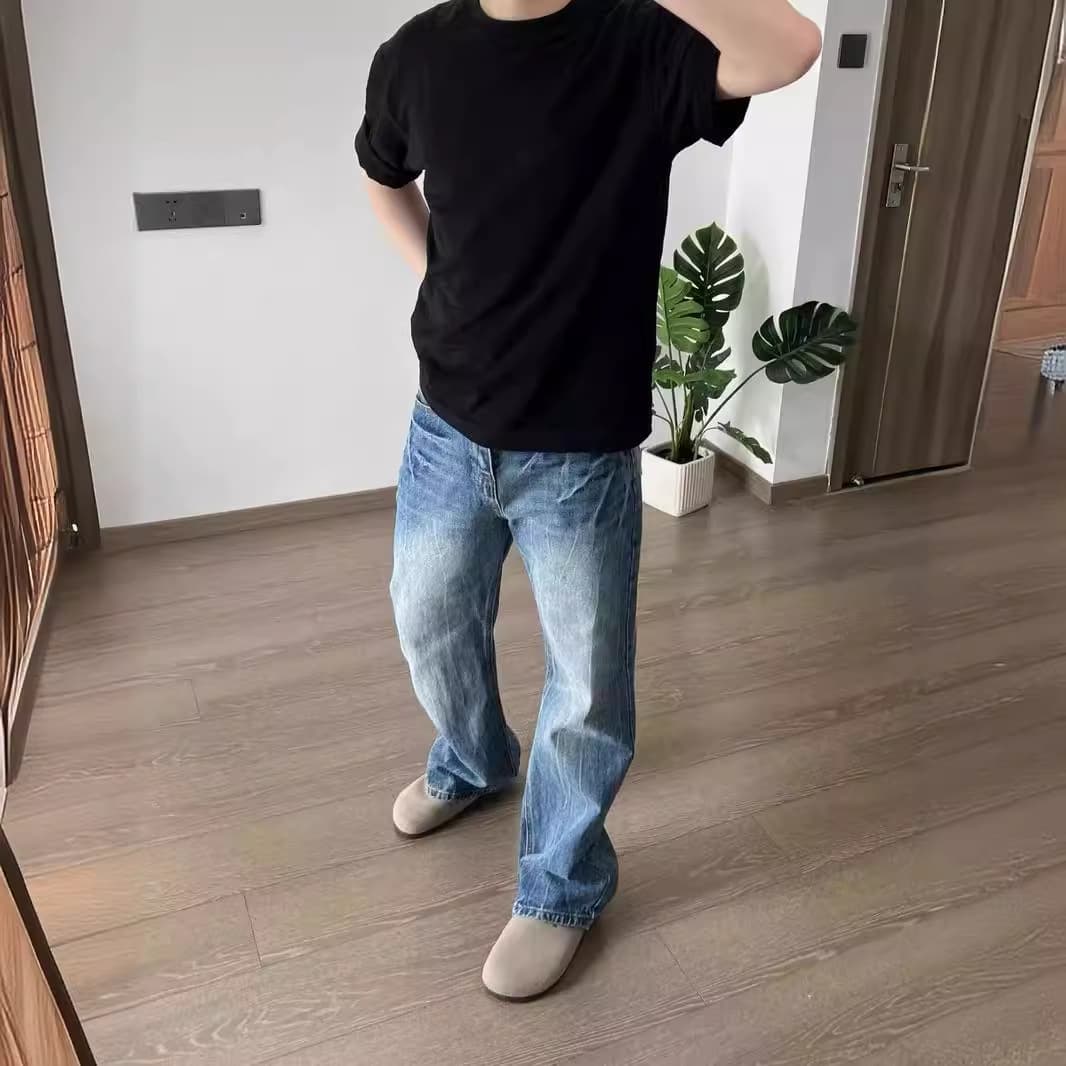 ストレートデニム ゆったりシルエット デニムパンツ