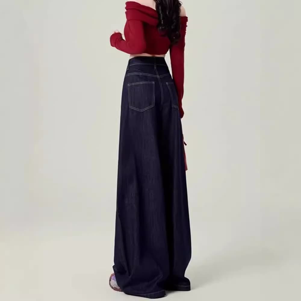 ストレートデニム ストレートロングシルエット バギーデニムパンツ