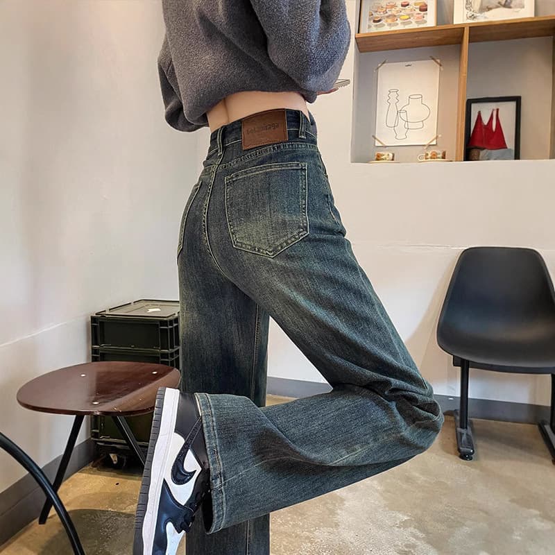ハイウエストストレートデニム