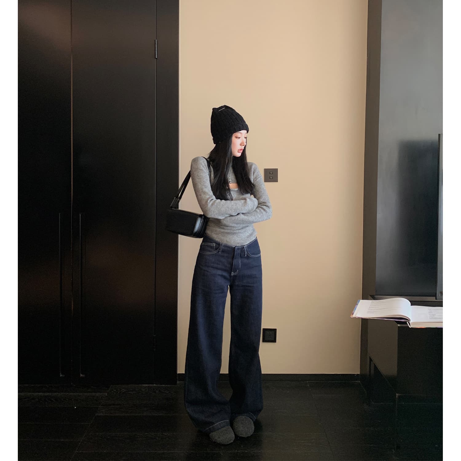 しなやかウォッシュ ストレートデニム