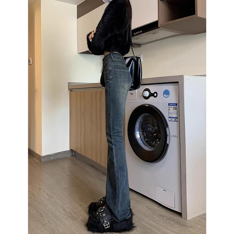 ハイウエストストレートデニム