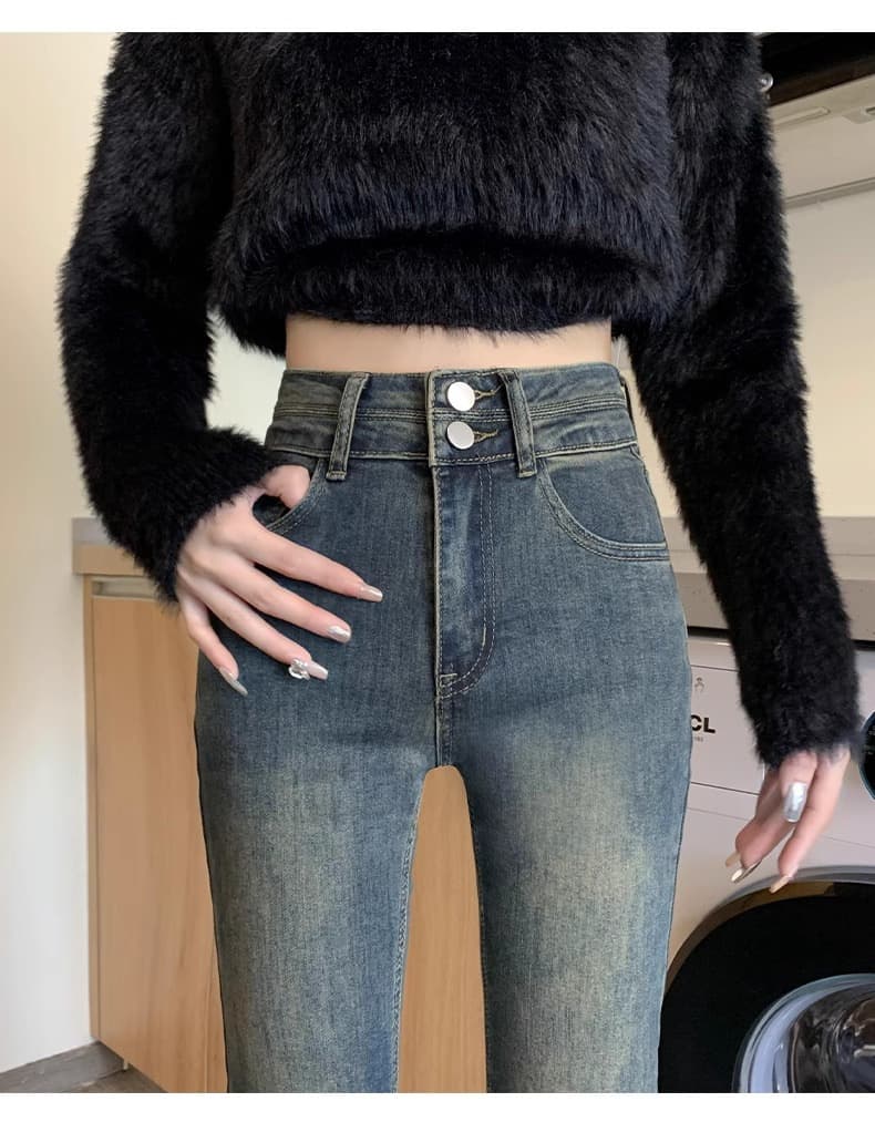 ハイウエストストレートデニム