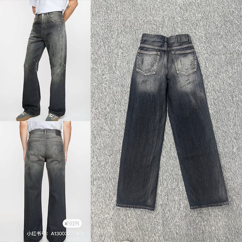 ダメージ加工ストレートデニム