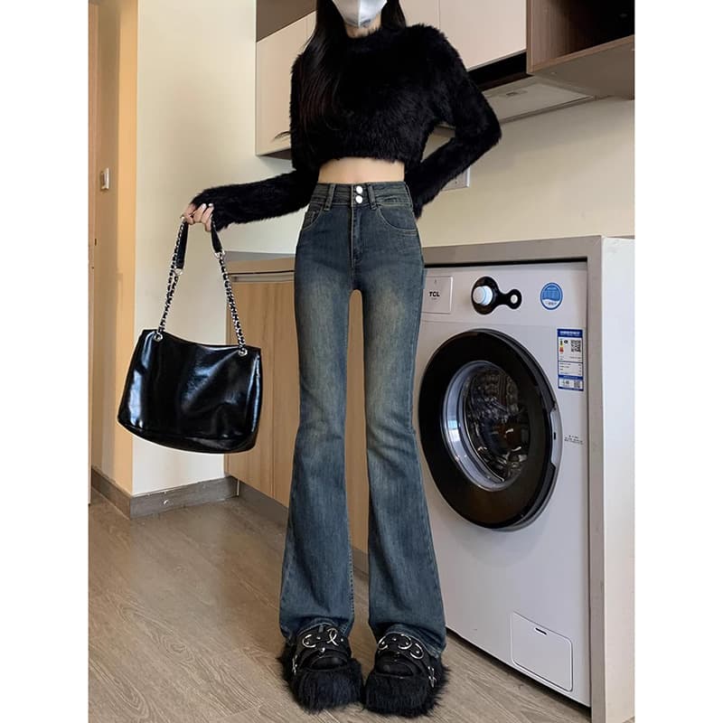 ハイウエストストレートデニム