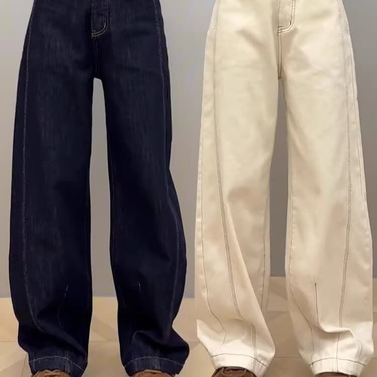 ゆったりシルエット ストレートデニム