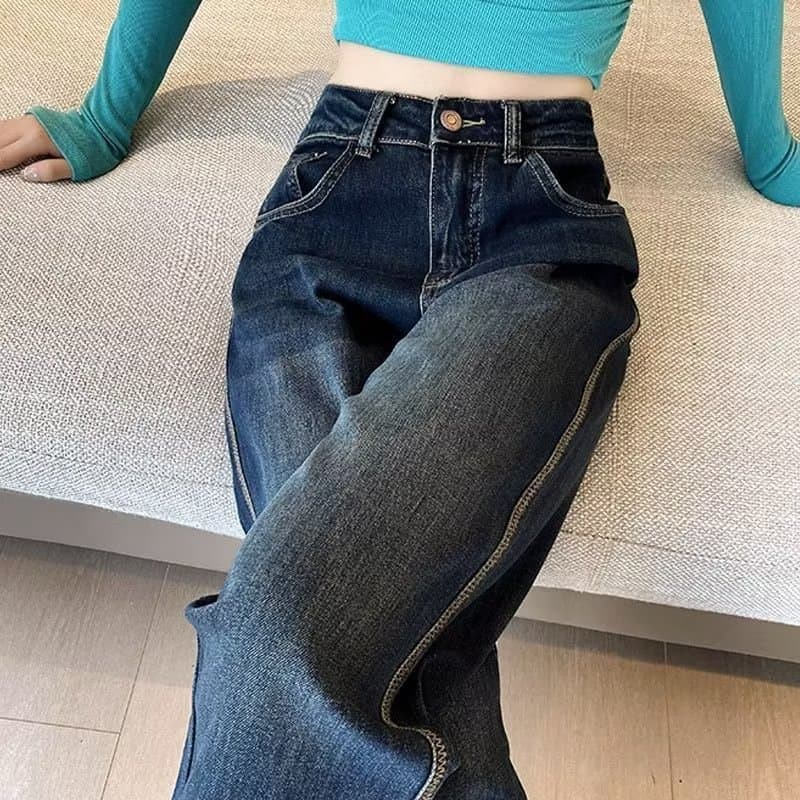 ハイウエストワイドストレートデニム