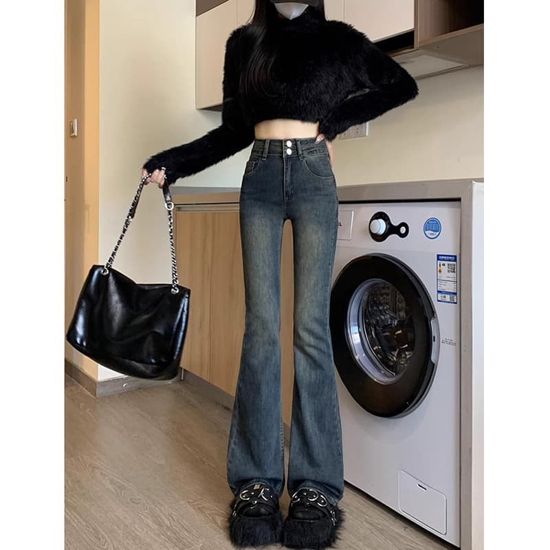 ハイウエストストレートデニム