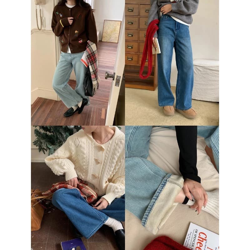 ストレートデニム ゆったりシルエット美脚デニムパンツ