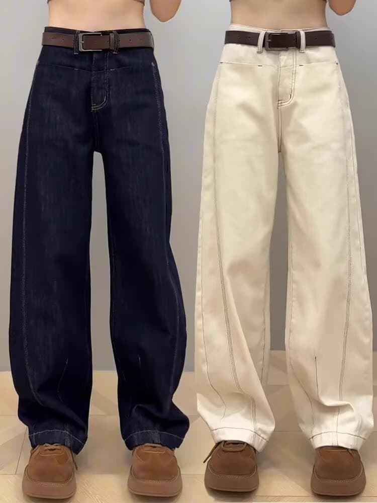 ゆったりシルエット ストレートデニム